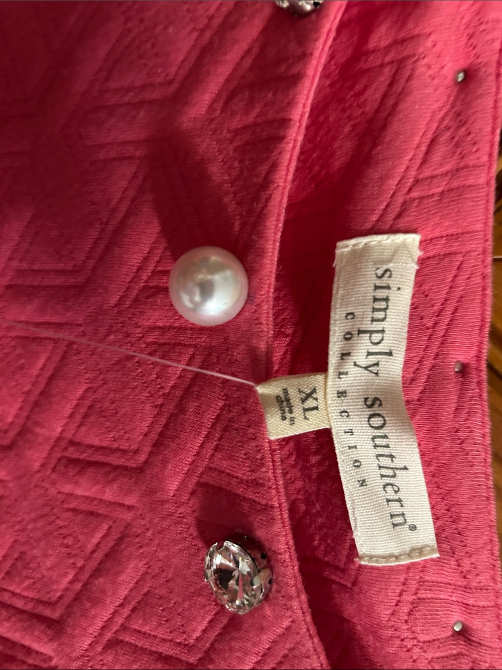 Simply Southern Coral Pink Textured Peasant Dress - Picture 2 of 6